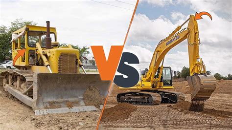 excavator mini with bulldozer|bulldozer vs excavator clearing land.